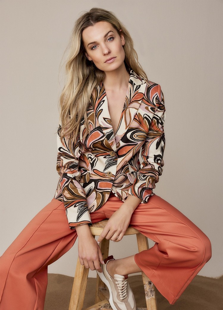 Summum Woman Blazer painted flower multicolour Summum Woman