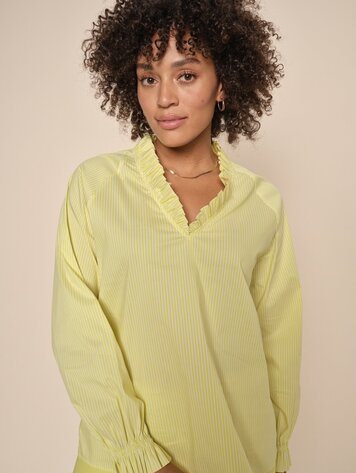 Mos Mosh Amelia stripe blouse yellow plum