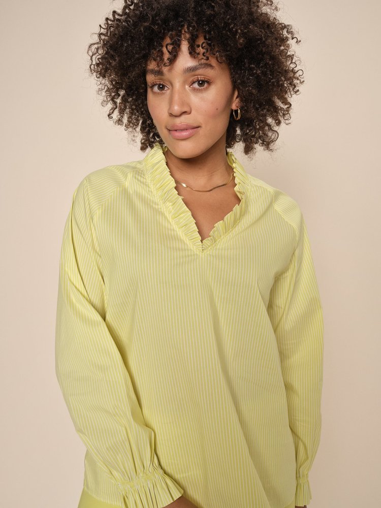 Mos Mosh MMAmelia stripe blouse yellow plum Mos Mosh