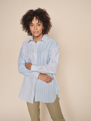 Mos Mosh Elke multi stripe shirt clear sky