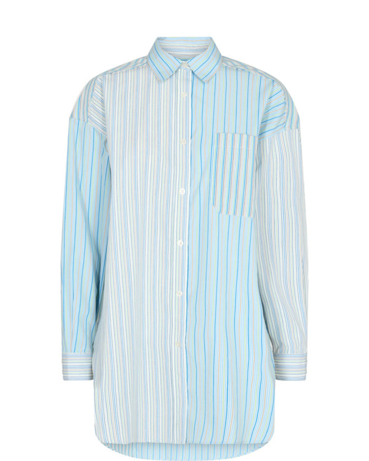 MMElke multi stripe shirt clear sky Mos Mosh
