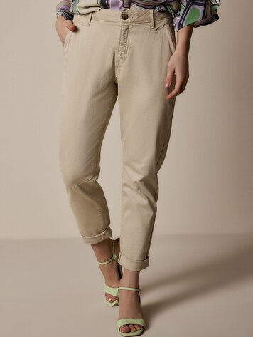 Summum Woman Tapered pant fine twill oatmeal