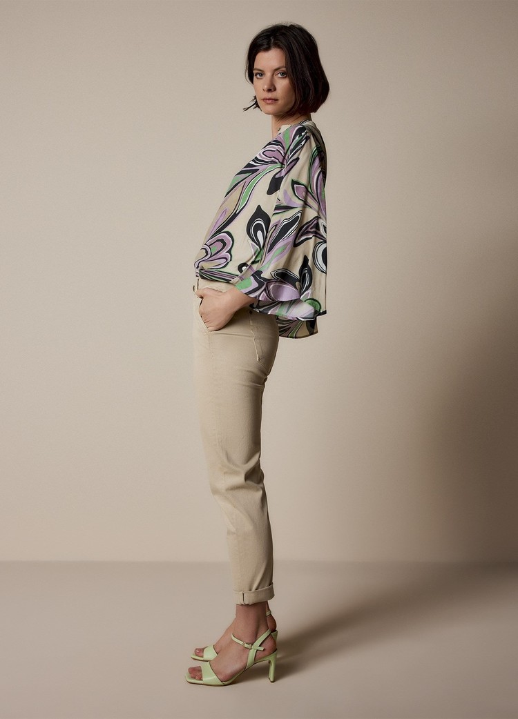 Summum Woman Tapered pant fine twill oatmeal Summum Woman