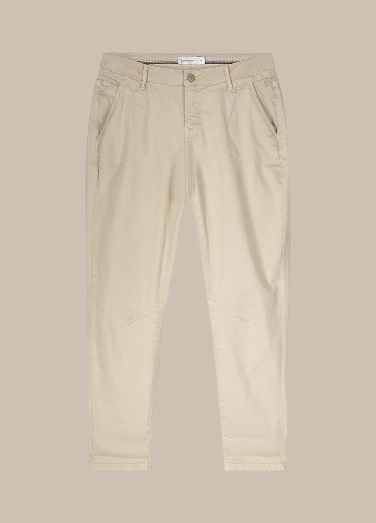 Tapered pant fine twill oatmeal Summum Woman