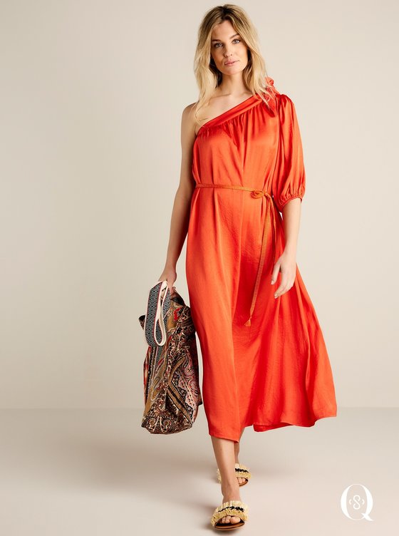 Caraco Tracy Capucine - Warm orange silk top - Marjolaine