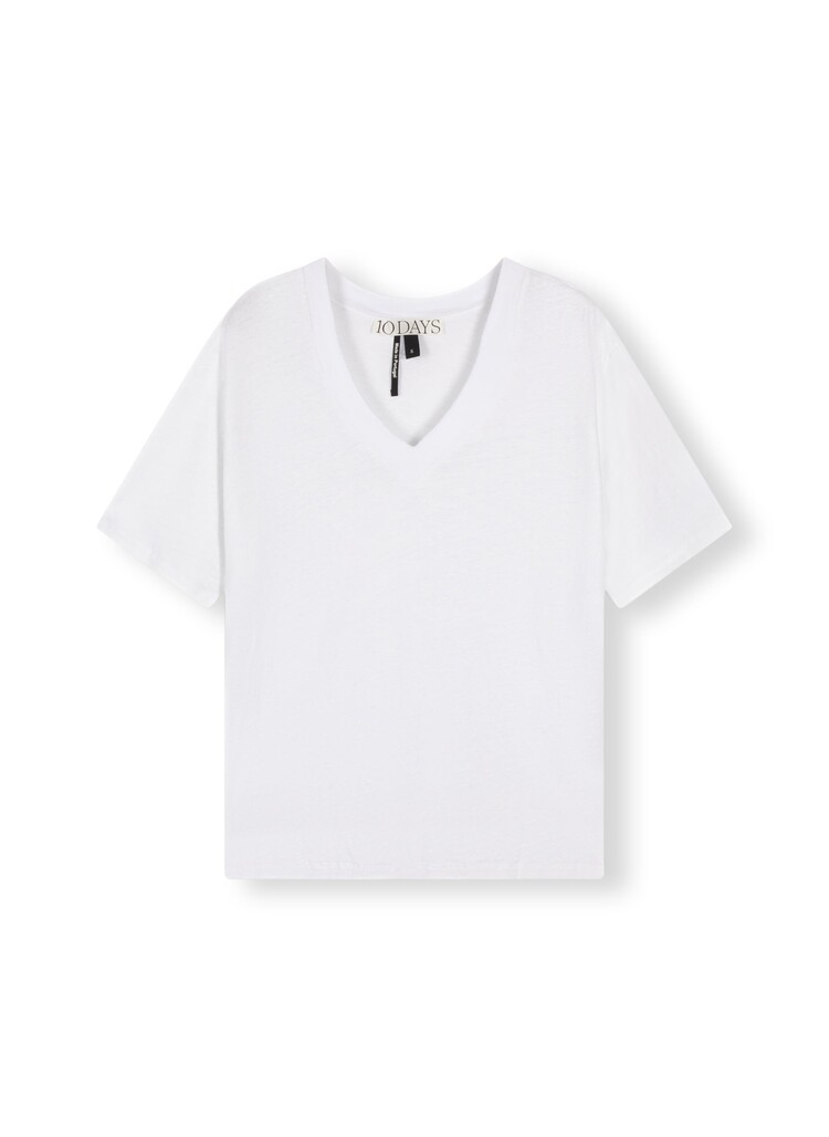 10DAYS V-neck tee linen white 10Days