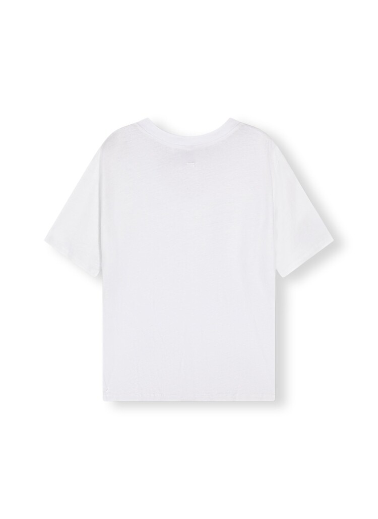 V-neck tee linen white 10Days