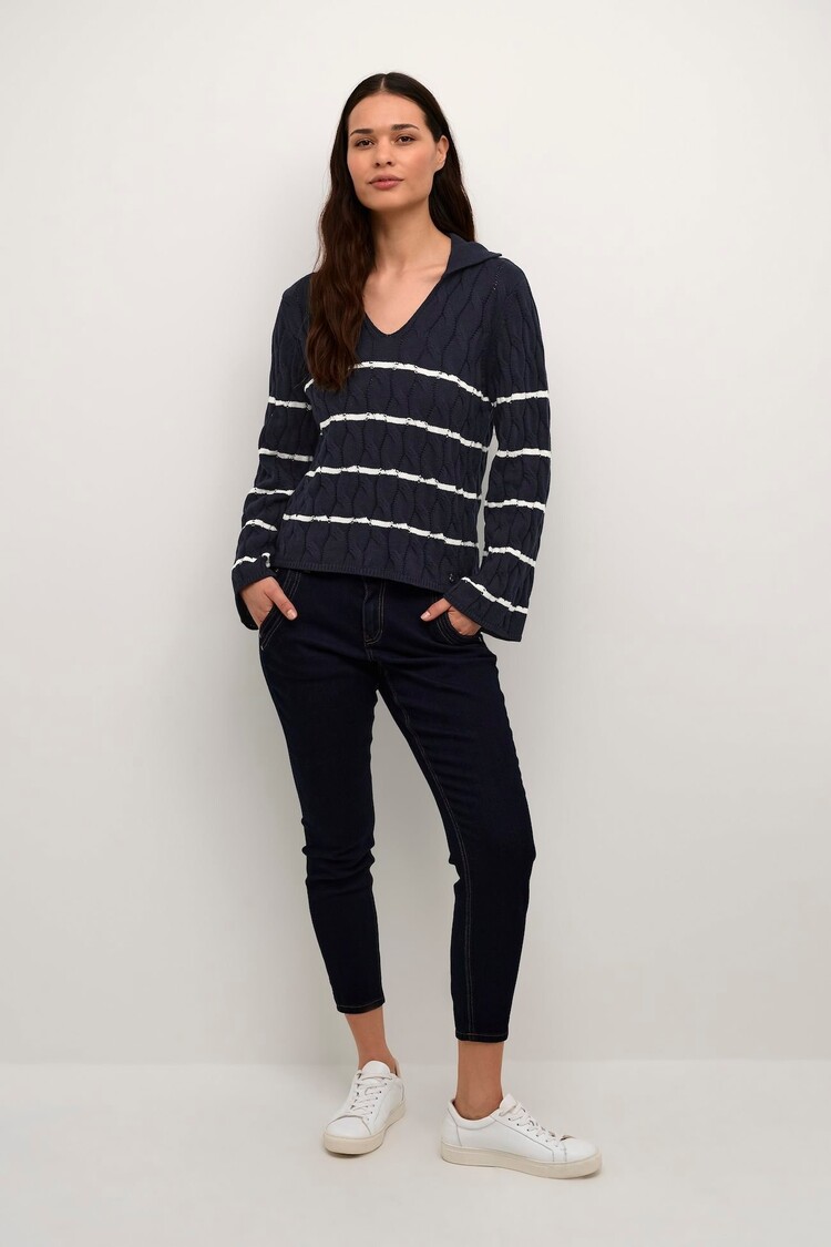 Cream CRPano pullover total eclipse stripe Cream