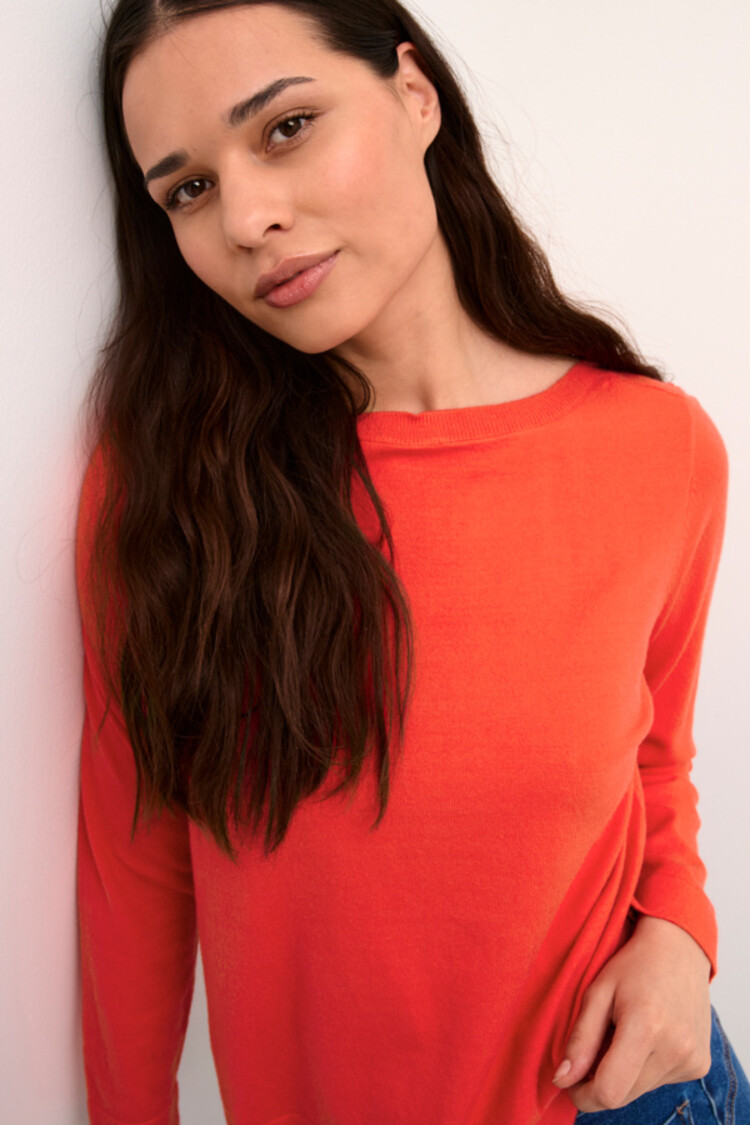 Cream CRDela knit pullover poppy red Cream