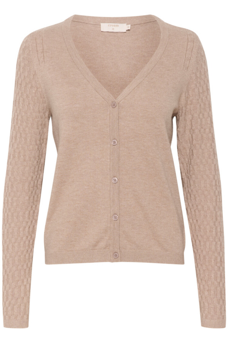 CRDela cable knit cardigan mountain trail melange Cream