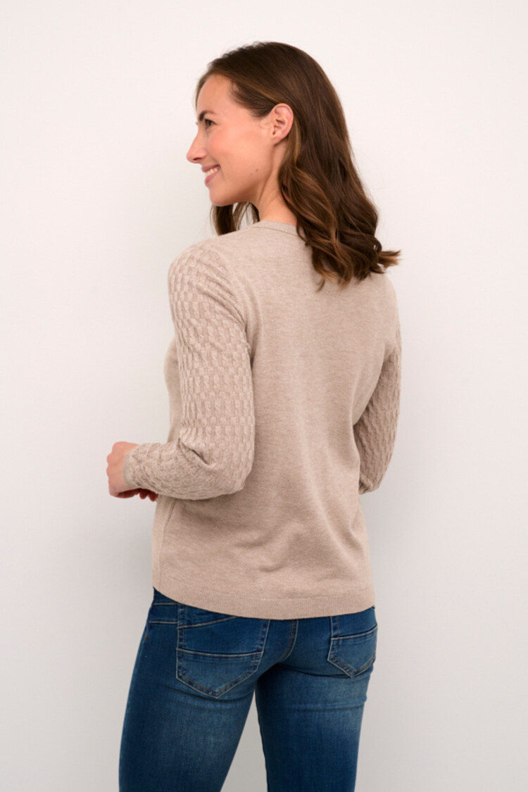 CRDela cable knit cardigan mountain trail melange Cream