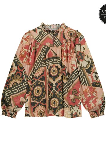 Summum Woman Top patchwork viscose rouge