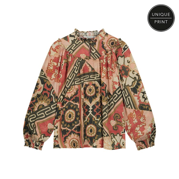 Summum Woman Top patchwork viscose rouge Summum Woman