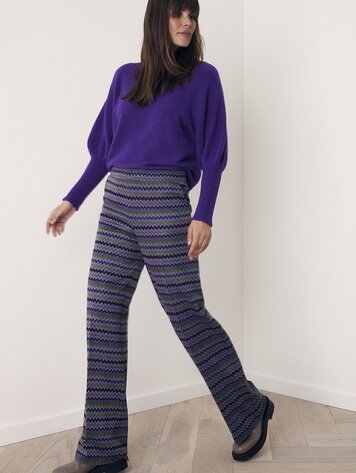 Lily weaves pants jacquard lurex purple