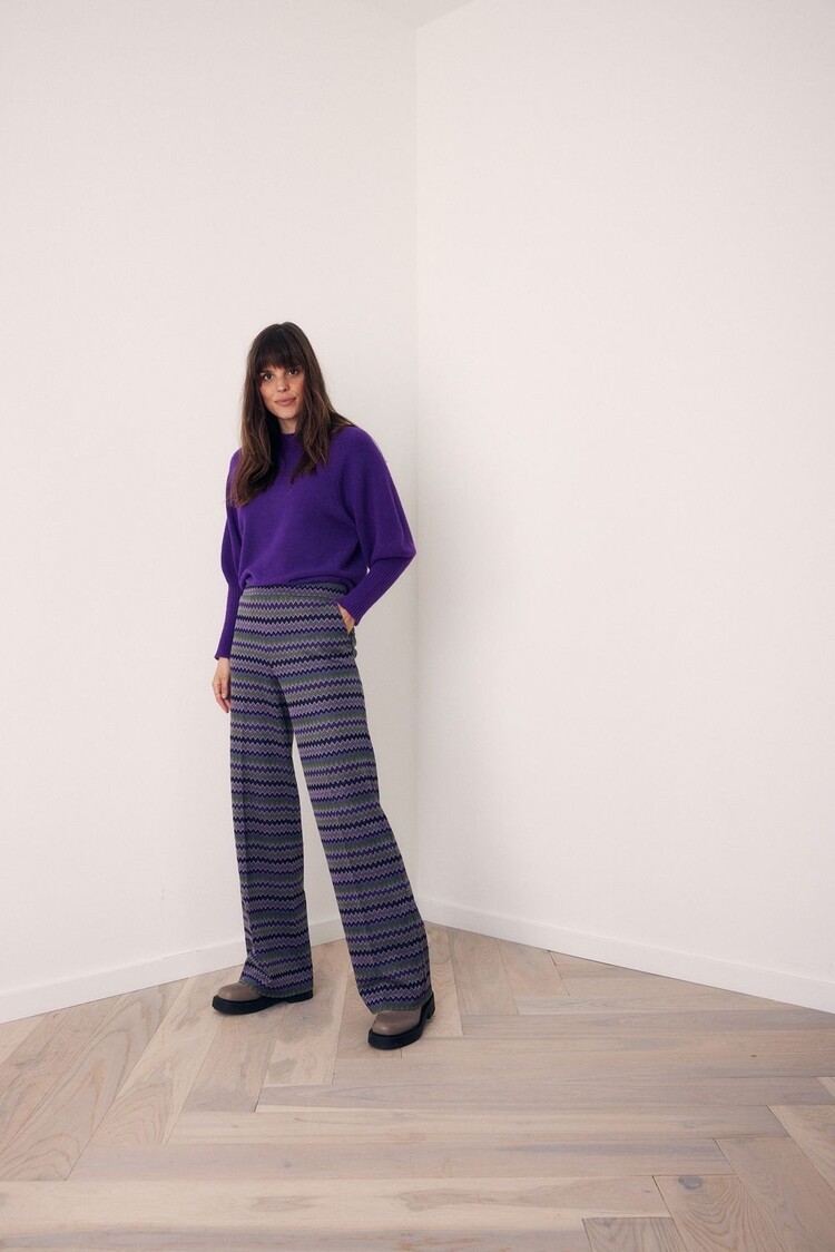 Lilly weaves pants jacquard lurex purple Corel