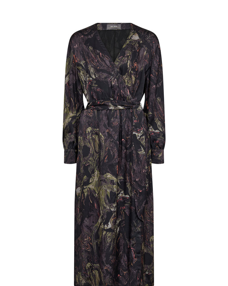 Mos Mosh MMLetana marble wrap dress black Mos Mosh