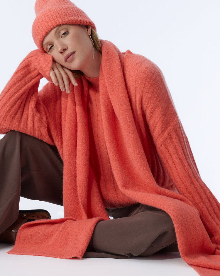 Knit-ted Nora beanie coral Knit-ted