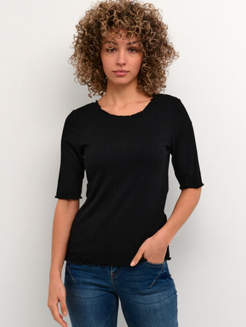 Cream Ribba s/s blouse pitch black