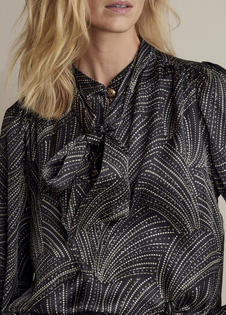 Summum Woman 25Years Sequin print top black Summum Woman