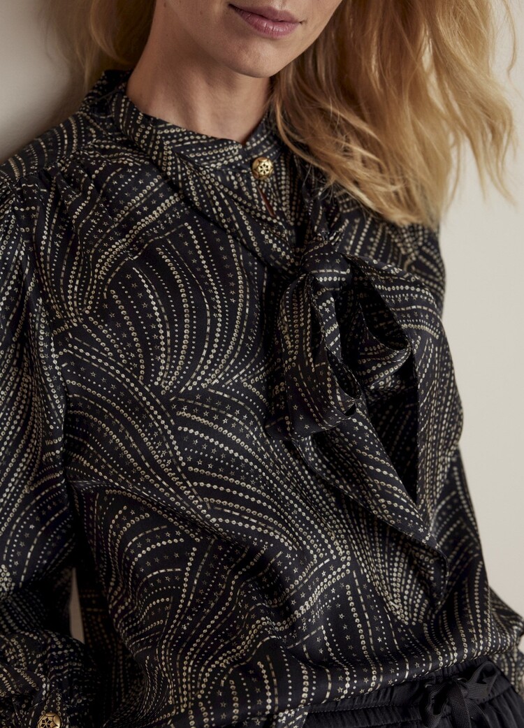 Summum Woman 25Years Sequin print top black Summum Woman