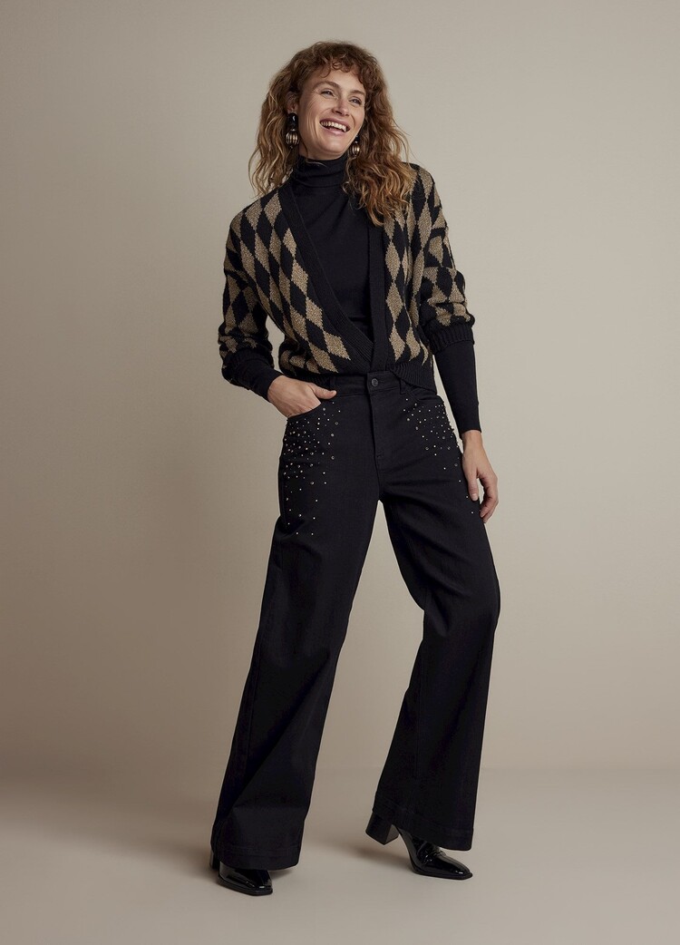 Summum Woman 25Years: wide five-pocket jeans black Summum Woman