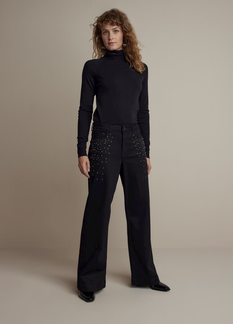 Summum Woman 25Years: wide five-pocket jeans black Summum Woman