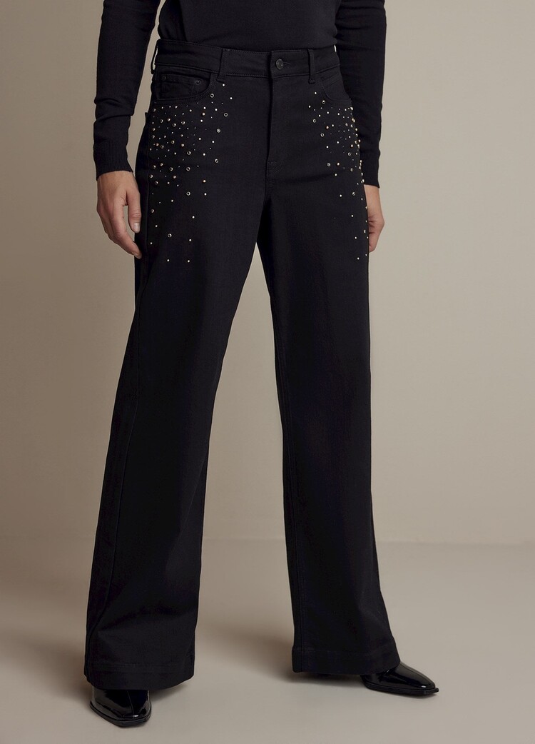 Summum Woman 25Years: wide five-pocket jeans black Summum Woman