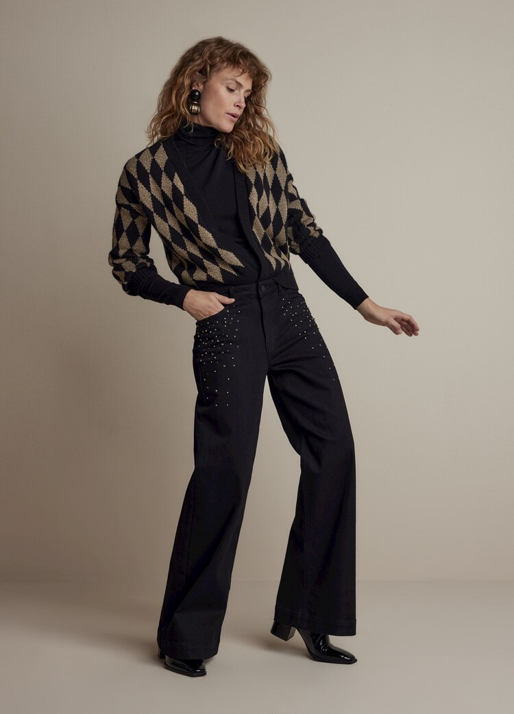 Summum Woman 25Years: wide five-pocket jeans black Summum Woman