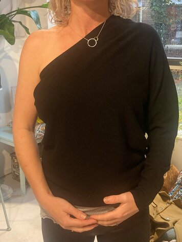 Summum Woman Off-shoulder top basic knit black