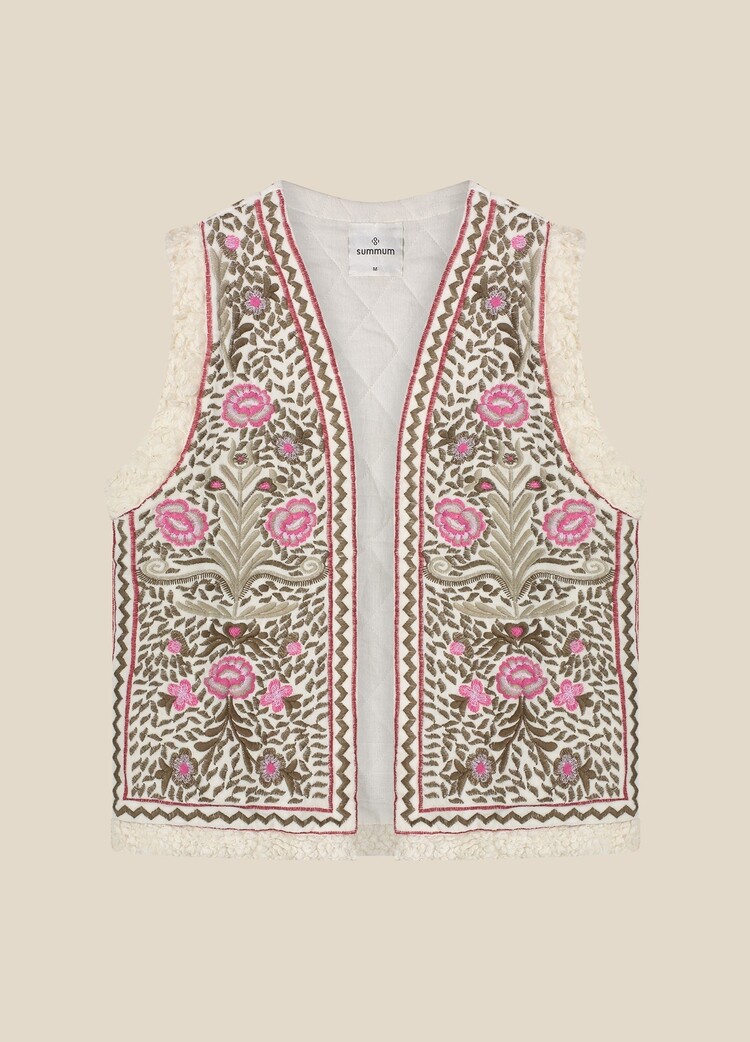 Embroidered gilet multicolour Summum Woman