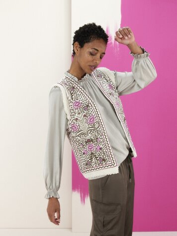 Embroidered gilet multicolour