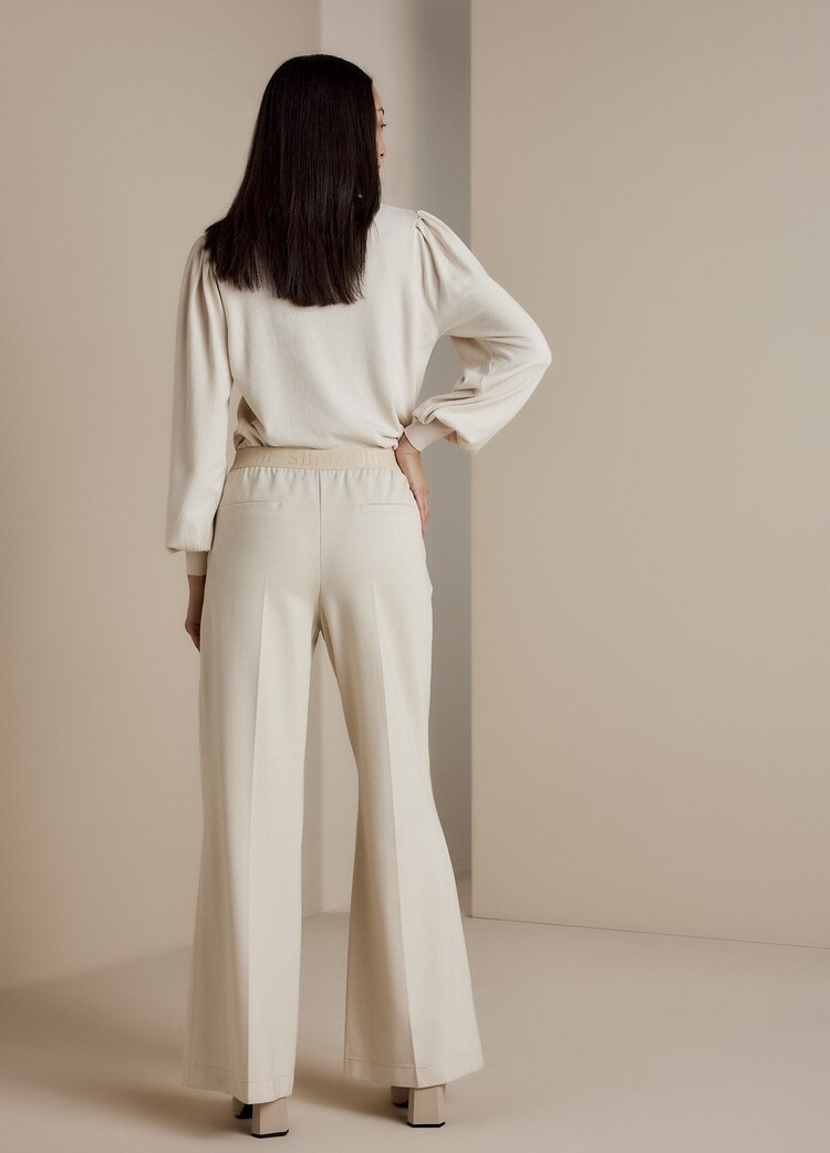 Summum Woman Trousers boot cut punto milano ivory Summum Woman