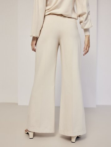 Summum Woman Trousers boot cut punto milano ivory