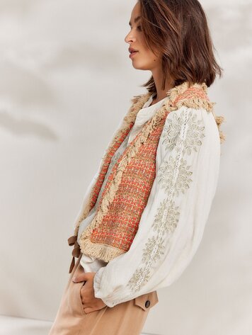 Summum Woman Knitted gilet tweed knit multicolour