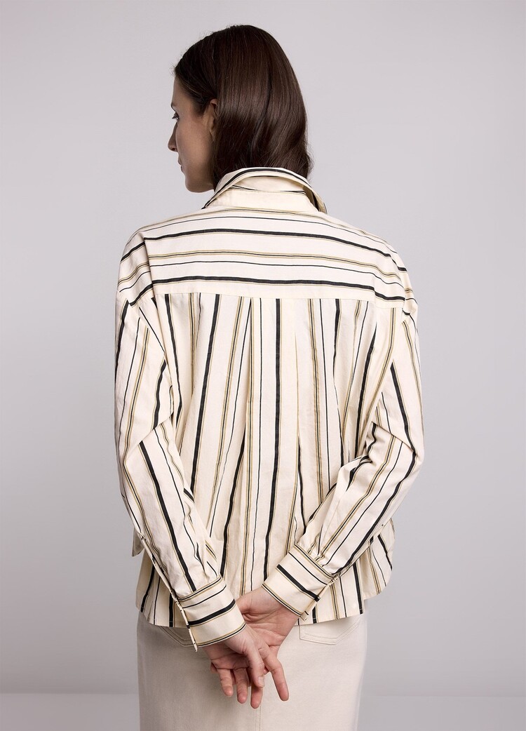 Summum Woman Blouse stripe poplin ivory Summum Woman