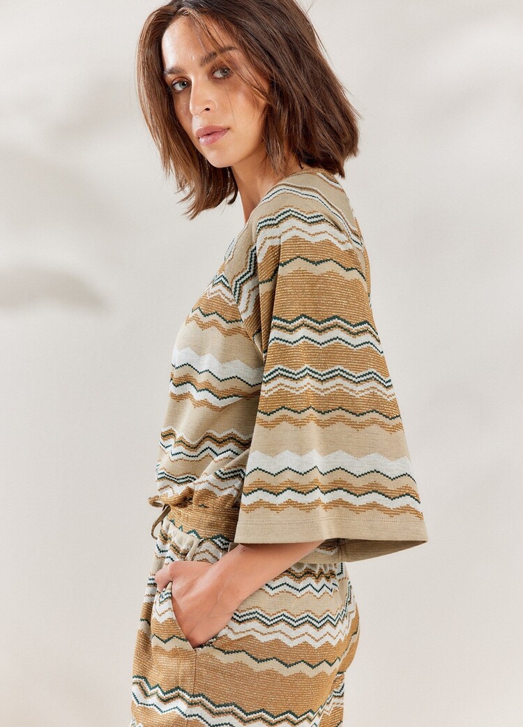 Jumpsuit zig zag lurex jacquard desert Summum Woman