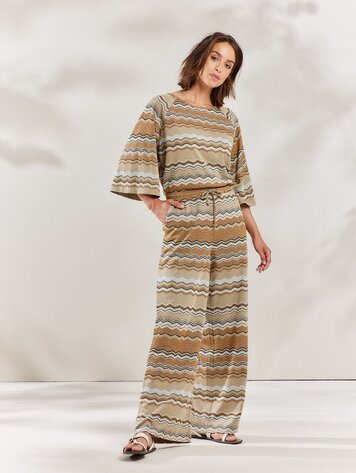 Jumpsuit zig zag lurex jacquard desert