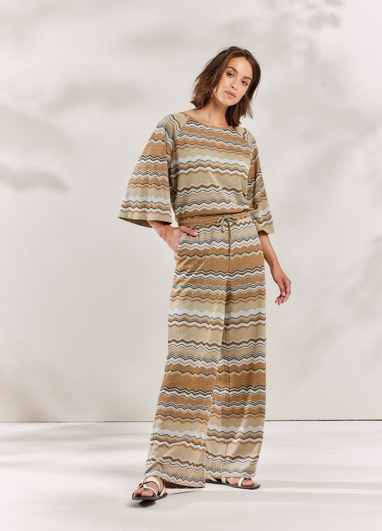 Summum Woman Jumpsuit zig zag lurex jacquard desert Summum Woman