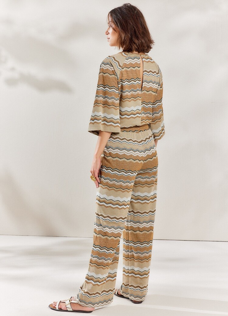 Summum Woman Jumpsuit zig zag lurex jacquard desert Summum Woman