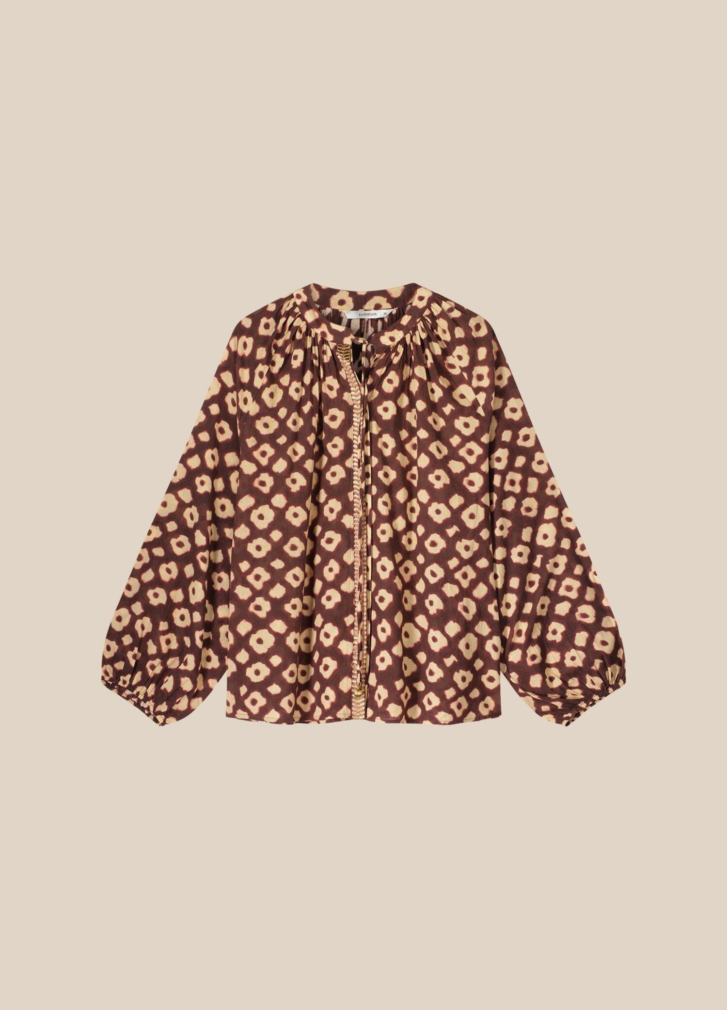 Blouse flower mix red grape Summum Woman - Maurits & Mulder