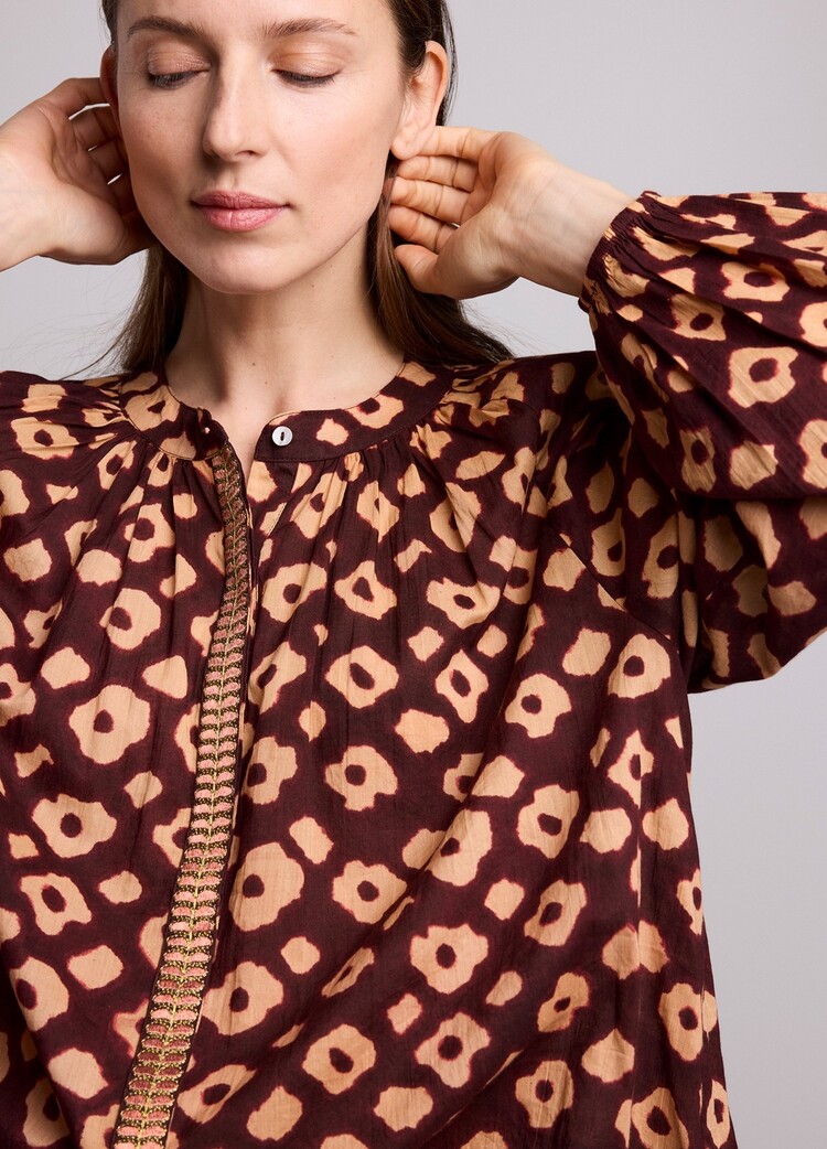 Summum Woman Blouse flower mix red grape Summum Woman