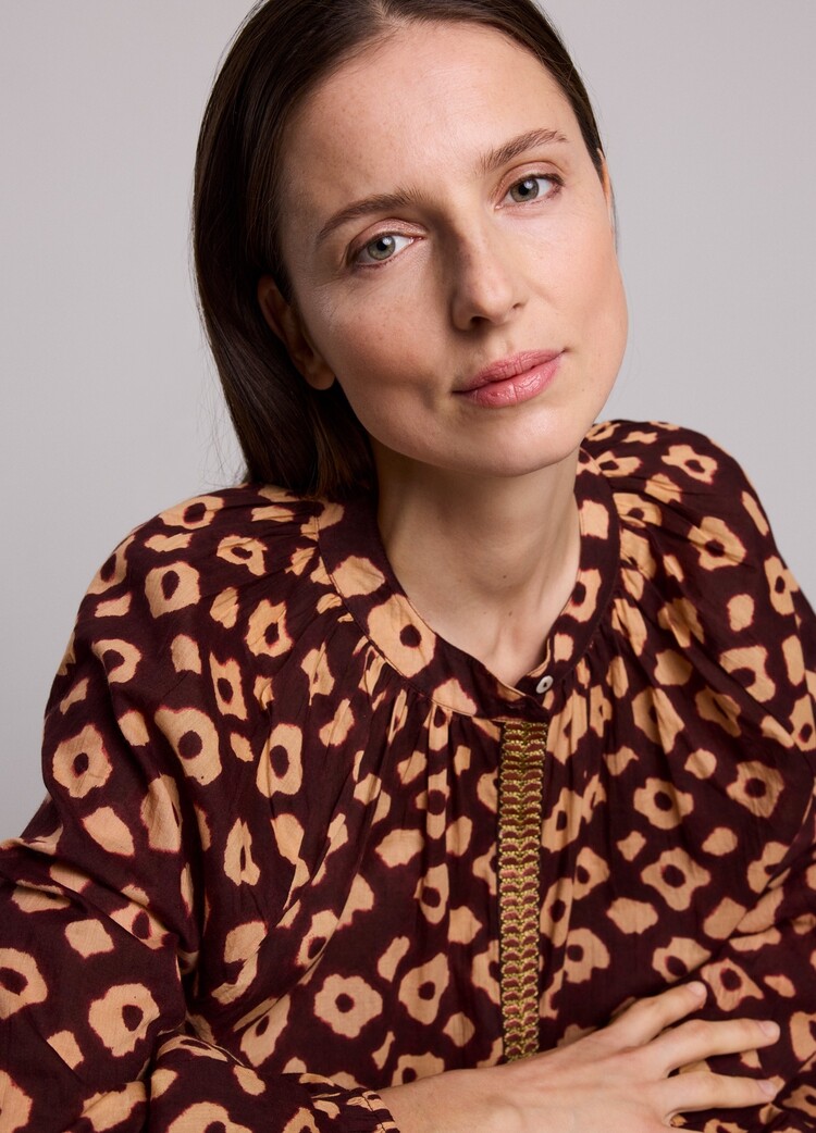 Summum Woman Blouse flower mix red grape Summum Woman