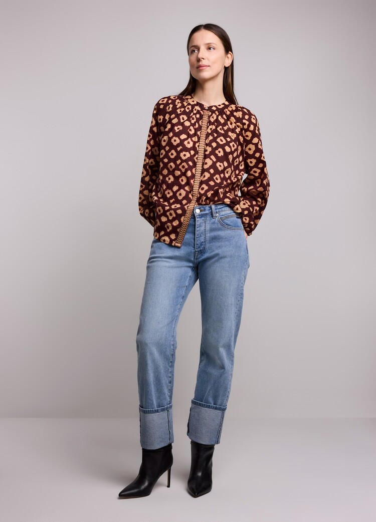 Summum Woman Blouse flower mix red grape Summum Woman