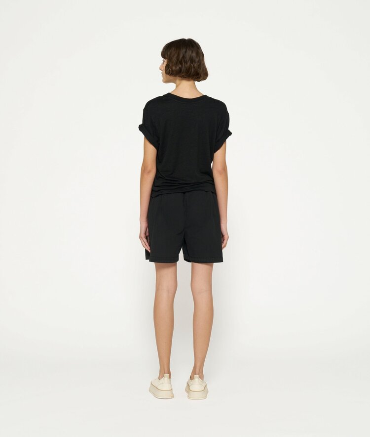 10DAYS V-neck tee linen cotton black 10Days