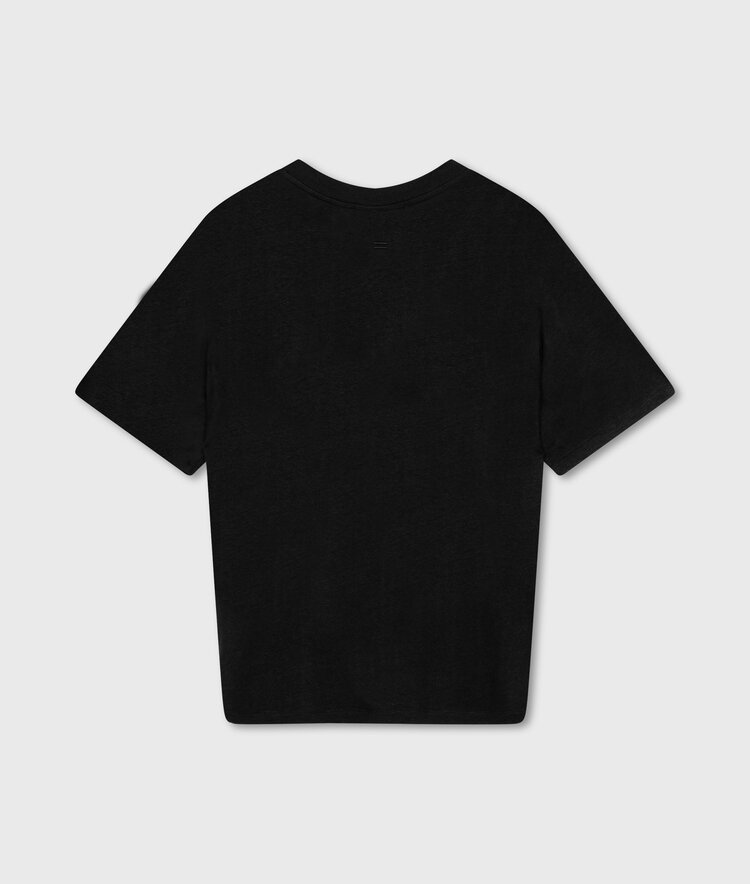 10DAYS V-neck tee linen cotton black 10Days