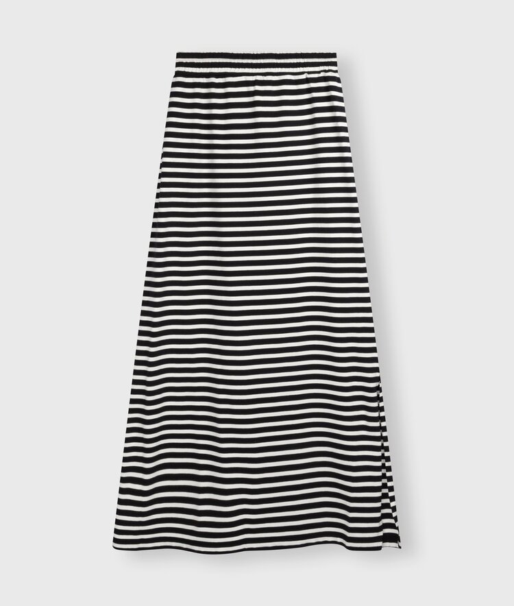 10DAYS Long skirt stripes black/ecru 10Days