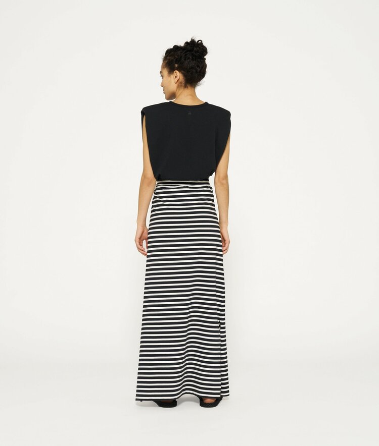 10DAYS Long skirt stripes black/ecru 10Days