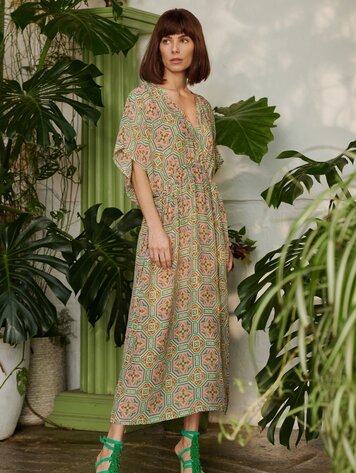 String Dress Vintage Tiles Pink