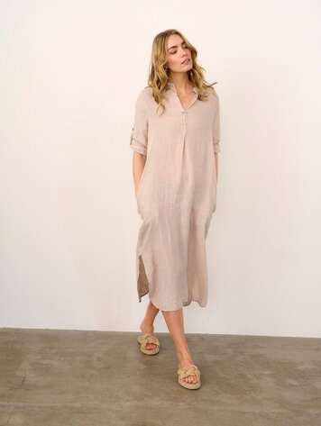 Cream Bellis caftan dres mollie fit crispy sand