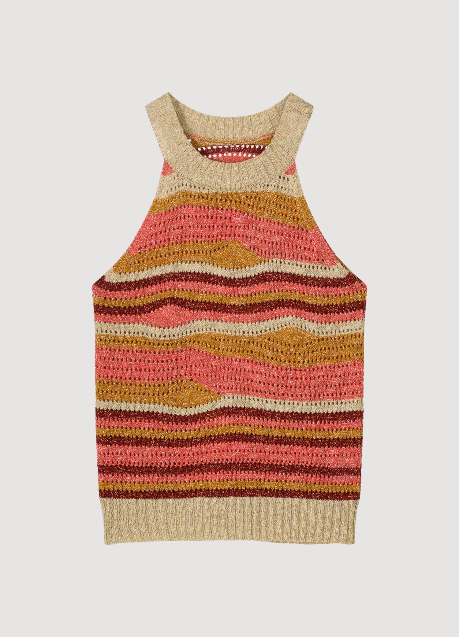Halter top lurex swirl knit multicolour Summum Woman